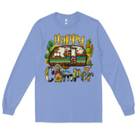 Colony Blue happy camper caravan and gnome Long Sleeve Tee - BarkalooDesign