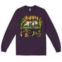 Plum happy camper caravan and gnome Long Sleeve Tee - BarkalooDesign