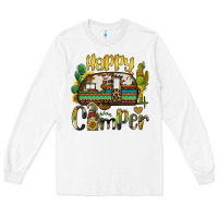 White happy camper caravan and gnome Long Sleeve Tee - BarkalooDesign