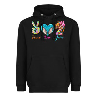 Black Peace Love Easter Jesus Heavyweight Hoodie - BundleAndBundleShop