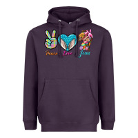 Plum Peace Love Easter Jesus Heavyweight Hoodie - BundleAndBundleShop