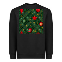 Black christmas ornaments seamless  pattern Heavyweight Sweatshirt - BundleAndBundleShop