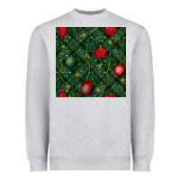 Heather Grey christmas ornaments seamless  pattern Heavyweight Sweatshirt - BundleAndBundleShop