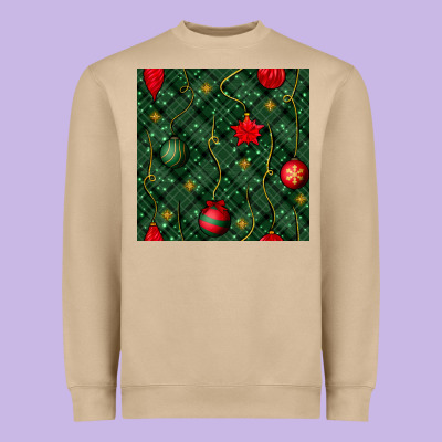 Christmas Ornaments Seamless  Pattern Heavyweight Sweatshirt Designed By Bundleandbundleshop