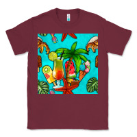 Burgundy summer drinks and ice cream Classic Tee - BundleAndBundleShop