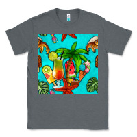 Charcoal Heather summer drinks and ice cream Classic Tee - BundleAndBundleShop