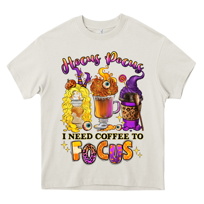 Hocus Pocus I Need Coffee To Focus Heavy Core Tee by RanaPortraitStore | Teevron