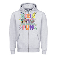 Heather Grey girls just wanna have fun Zipper Hoodie - MaliasSmallBusiness