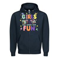 Navy girls just wanna have fun Zipper Hoodie - MaliasSmallBusiness