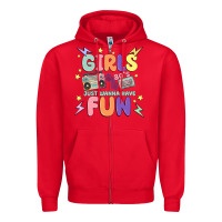 Red girls just wanna have fun Zipper Hoodie - MaliasSmallBusiness