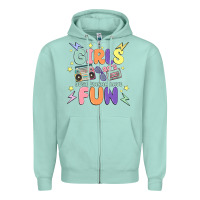Seafoam girls just wanna have fun Zipper Hoodie - MaliasSmallBusiness
