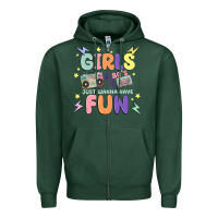Sports Green girls just wanna have fun Zipper Hoodie - MaliasSmallBusiness