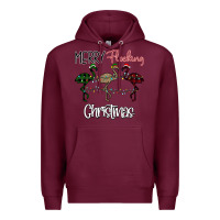 Burgundy Merry Flocking Christmas Premium Hoodie - Bettercallsaul