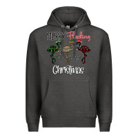 Charcoal Heather Merry Flocking Christmas Premium Hoodie - Bettercallsaul