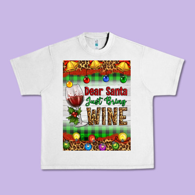 Christmas Dear Santa Just Bring Wine Urban Heavy Tee Designed By Artiststas