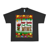 Pigment Black Christmas Dear Santa Just Bring Wine Urban Heavy Tee - Artiststas