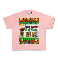 Salmon Christmas Dear Santa Just Bring Wine Urban Heavy Tee - Artiststas