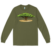 Army Green acacia tree Long Sleeve Tee - LillyAllenDesigns