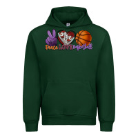 Forest Green Peace love Basketball Urban Hoodie - HowdyJamesFarm