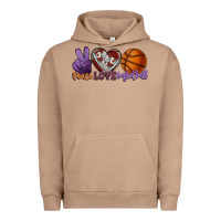 Pigment Burro Peace love Basketball Urban Hoodie - HowdyJamesFarm