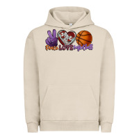 Pigment French Oak Peace love Basketball Urban Hoodie - HowdyJamesFarm