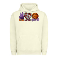 Pigment Pistachio Peace love Basketball Urban Hoodie - HowdyJamesFarm