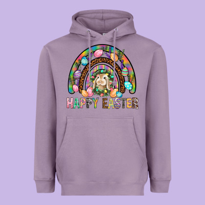 Happy Easter Rainbow Heavyweight Hoodie Designed By Bundleandbundleshop
