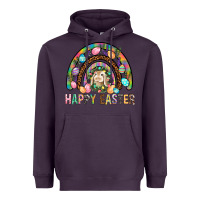 Plum Happy Easter Rainbow Heavyweight Hoodie - BundleAndBundleShop