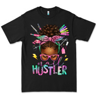 Black nail hustler afro messy bun Premium Tee - texasbilliewilder