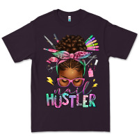 Plum nail hustler afro messy bun Premium Tee - texasbilliewilder