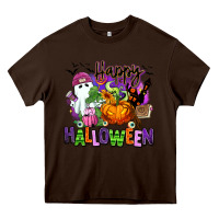 Chocolate Brown Happy Halloween Heavy Core Tee - RanaPortraitStore