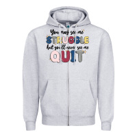 Heather Grey you may see me struggle Zipper Hoodie - MaliasSmallBusiness