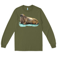 Army Green Walrus Long Sleeve Tee - LillyAllenDesigns