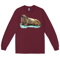 Burgundy Walrus Long Sleeve Tee - LillyAllenDesigns