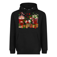 Black Elf Coffee Cups Christmas Heavyweight Hoodie - BundleAndBundleShop