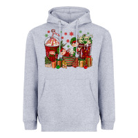 Heather Grey Elf Coffee Cups Christmas Heavyweight Hoodie - BundleAndBundleShop