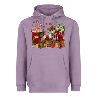 Lavender Elf Coffee Cups Christmas Heavyweight Hoodie - BundleAndBundleShop