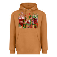 Meerkat Elf Coffee Cups Christmas Heavyweight Hoodie - BundleAndBundleShop