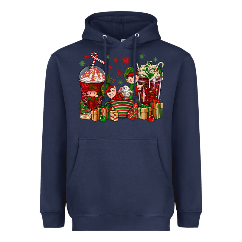 Elf Coffee Cups Christmas Heavyweight Hoodie by BundleAndBundleShop | Teevron