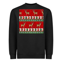 Black christmas deer and ornaments seamless pattern Heavyweight Sweatshirt - BundleAndBundleShop
