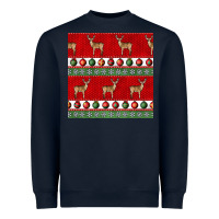 Navy christmas deer and ornaments seamless pattern Heavyweight Sweatshirt - BundleAndBundleShop