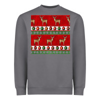 Christmas Deer And Ornaments Seamless Pattern Heavyweight Sweatshirt | Teevron