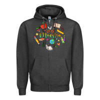 Charcoal Heather maestra teacher heart doodle Zipper Hoodie - MaliasSmallBusiness
