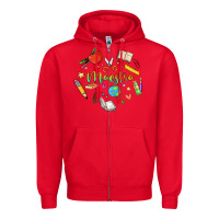 Maestra Teacher Heart Doodle Zipper Hoodie | Teevron