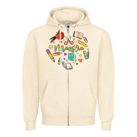 Sandshell maestra teacher heart doodle Zipper Hoodie - MaliasSmallBusiness