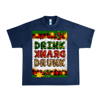 Navy Christmas Drink Drank Drunk Urban Heavy Tee - Artiststas