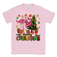 Bubblegum Pink flamingo merry christmas Classic Tee - AdoDesignShop