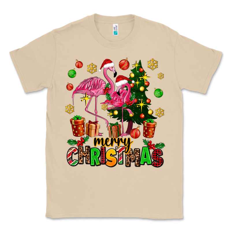 Flamingo Merry Christmas Classic Tee by AdoDesignShop | Teevron