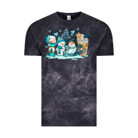 Cloud Black winter snowman coffee cups Vintage Tee - AdoDesignShop