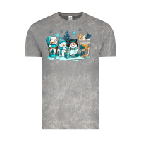 Cloud Rock winter snowman coffee cups Vintage Tee - AdoDesignShop